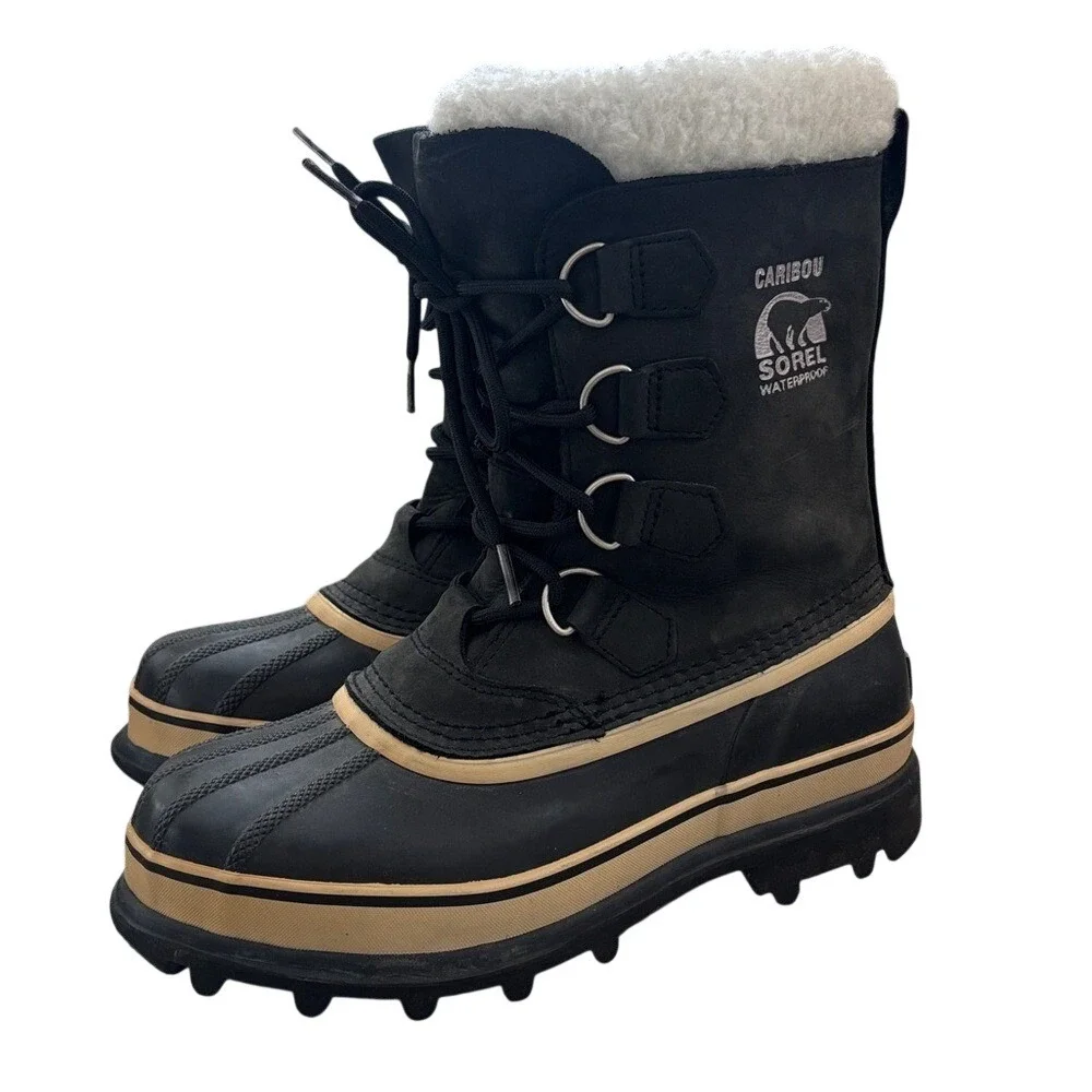 SOREL Black Caribou Waterproof Insulated Winter Boots Women's‎ size 7